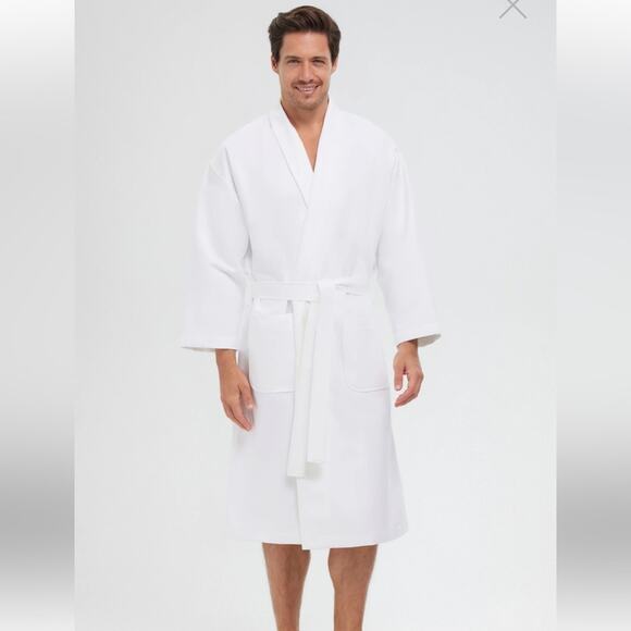 Monarch Cypress Other - Monarch Cypress White Microfiber Bathrobe Mens XL Belted Spa Pool 3/4 Length